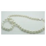 Pearl Necklace & Bracelet Fashion Set