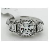 Princess Cut 2.50 ct White Topaz Solitaire Ring