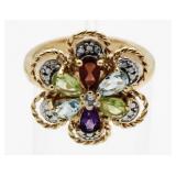 Genuine Gemstone & Diamond Accent Ring