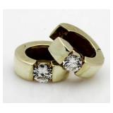 14kt Gold Brilliant 3/4 ct Huggie Diamond Earrings