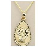 14kt Gold Virgin Mary Pendant