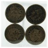 (4) 1863 Indian Head Copper Nickel Cents