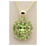 14kt Gold Genuine 2.50 ct Peridot Pendant