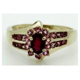 14kt Gold Garnet & Pink Sapphire Ring