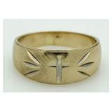 14kt Gold Cross Ring