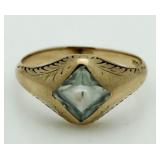 10kt Gold Blue Topaz Estate Ring