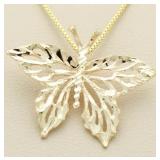 14kt Gold Large Butterfly Pendant