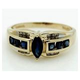 14kt Gold Genuine Sapphire & Diamond Ring