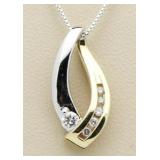 14kt Gold Two Tone Diamond Designer Pendant