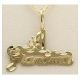 14kt Gold "#1 Grandma" Pendant