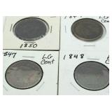 Set of (4) 1847-50 Large Cents