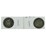 (2) 1853 & 1891 Seated Liberty Silver Dimes