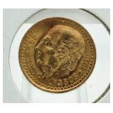 1945 AU Dos Y Medios $2.50 Gold Pesos