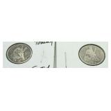 (2) 1890 & 1891 Seated Liberty Silver Dimes