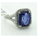 14kt Gold 9.02 ct Sapphire & Diamond Ring