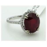 14kt Gold 6.98 ct Ruby & Diamond Ring