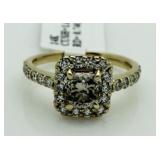 14kt Gold Cushion Cut 2.34 ct Diamond Ring