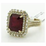 14kt Gold 9.04 ct Ruby & Diamond Ring