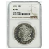 1886 MS61 Morgan Silver Dollar