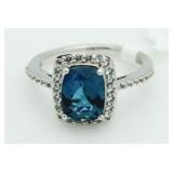 Cushion Cut 3.00 ct London Blue Topaz Ring