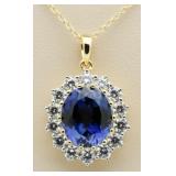 Elegant Oval 8.85 ct Sapphire Pendant