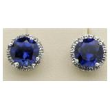 Brilliant 4.00 ct Sapphire Solitaire Earrings