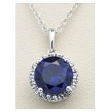 Briliant 3.00 ct Sapphire Solitaire Pendant