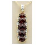 Beautiful 6.50 ct Garnet & Diamond Accent Pendant