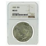 1923 MS63 Peace Silver Dollar