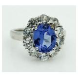 Brilliant 5.50 ct Tanzanite & White Topaz Ring