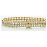 3 Row Anniversary Diamond Illusion Tennis Bracelet