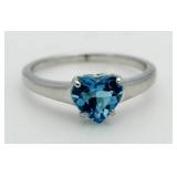 Genuine 2.00 ct Blue Topaz Solitaire Ring