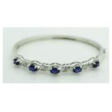 Gorgeous 4.00 ct Sapphire & Diamond Cuff Bracelet