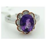 Genuine 2.25 ct Amethyst Dinner Ring