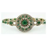 Elegant 11.88 ct Emerald Wagon Wheel Bracelet