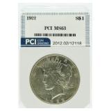 1922 MS63 Peace Silver Dollar