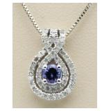 Genuine Tanzanite & Diamond Pendant