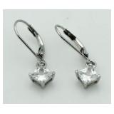 Princess Cut 2.00 ct White Topaz Earrings