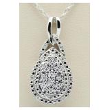 Large Pear Cut Diamond Pendant