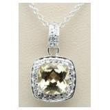 Cushion Cut 2.00 ct Canary Yellow Pendant