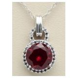 Round 2.50 ct Ruby Designer Pendant