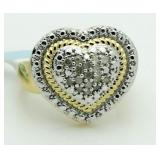 Large Diamond Heart Ring