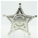 Hand Poured 5 Ounce .999 Pure Silver Sheriff Badge