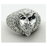 Pear Cut 4.80 ct White Topaz Designer Ring