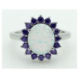 Oval 2.10 ct Opal & Amethyst Dinner Ring