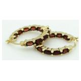 Quality 5.50 ct Garnet Hoop Earrings