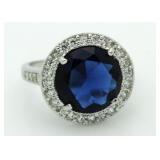 Round 6.40 ct Sapphire Solitaire Ring