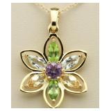 Beautiful 3.50 ct Gemstone Flower Pendant