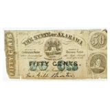 Alabama 1863 Confederate Fractional 50 Cent Note