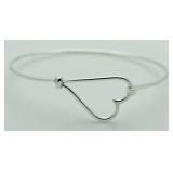 Sterling Silver Heart Cuff Bracelet